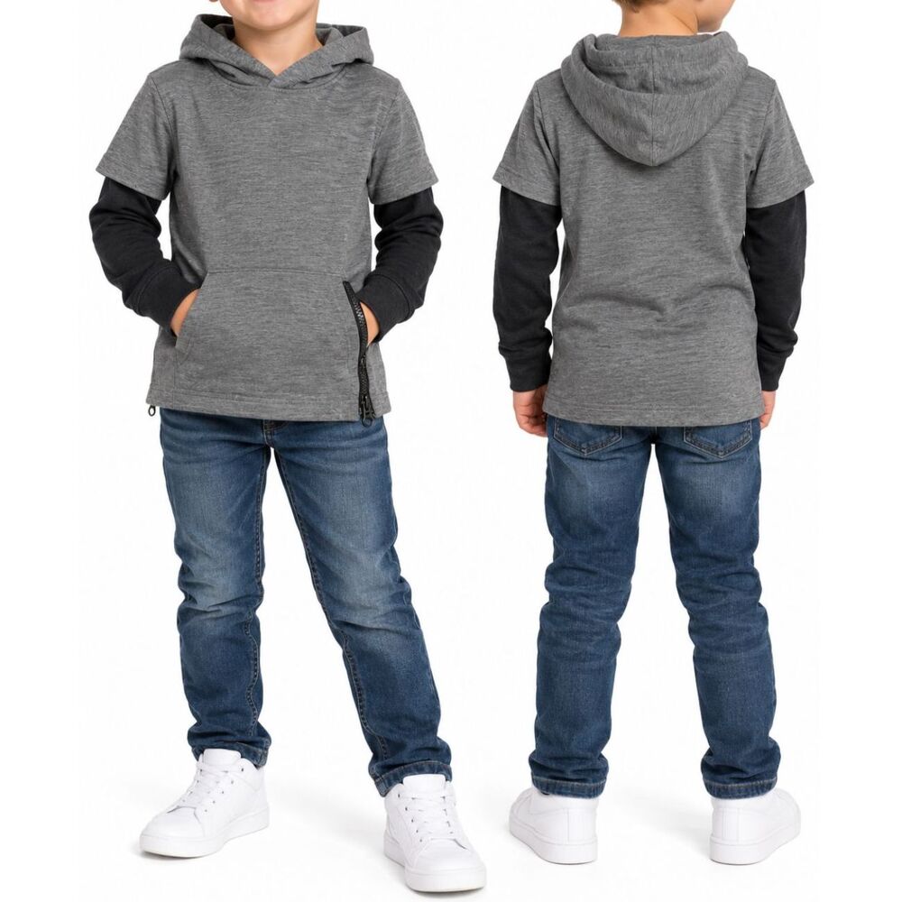 🔥 5 for $30 🔥 Cat & Jack Hooded Long Sleeve Shirt with Zipper Detail | XS 4/5